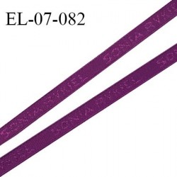 Elastique lingerie 7 mm très haut de gamme couleur violet hortensia inscription Sonia Rykiel prix au mètre