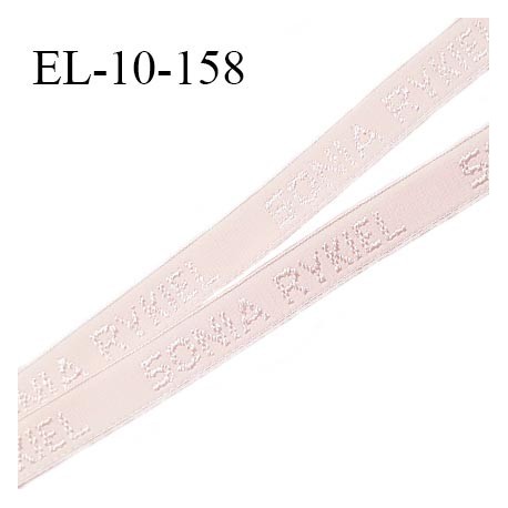 Elastique lingerie 10 mm très haut de gamme couleur rose pétale inscription Sonia Rykiel prix au mètre