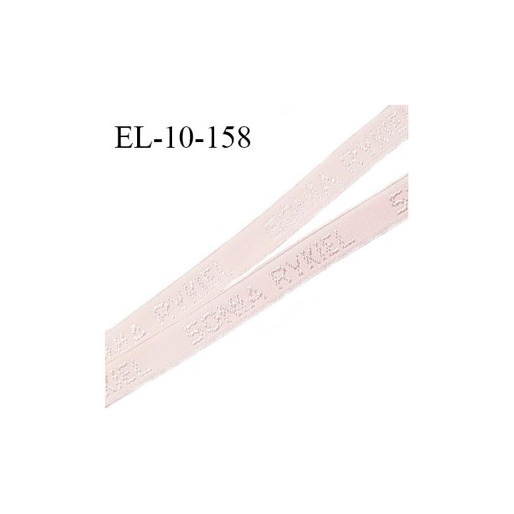 Elastique lingerie 10 mm très haut de gamme couleur rose pétale inscription Sonia Rykiel prix au mètre