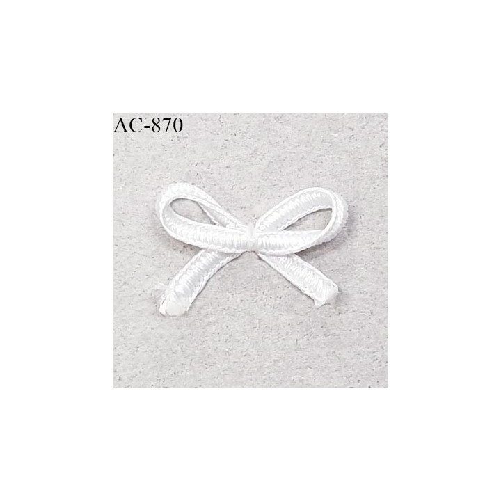 Noeud lingerie 22 mm haut de gamme couleur blanc satiné largeur 22 mm hauteur 15 mm prix à l'unité
