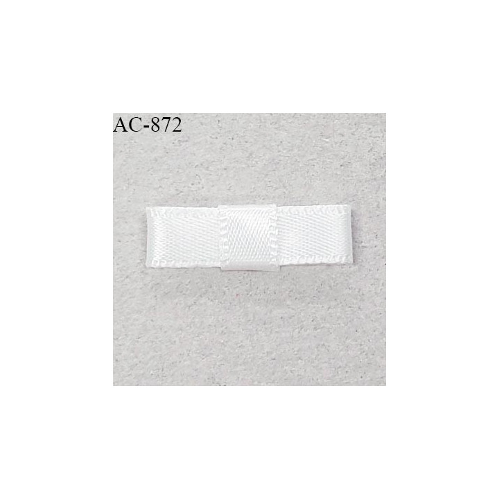 Noeud lingerie satin 25 mm couleur blanc haut de gamme largeur 25 mm hauteur 7 mm prix à l'unité