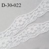 Dentelle 30 mm lycra extensible motifs fleurs couleur blanc largeur 30 mm prix au mètre