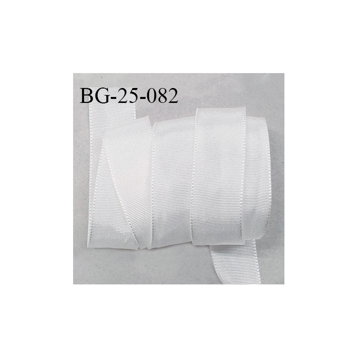 Galon ruban 25 mm petit grain synthétique couleur blanc brillant très solide prix au mètre