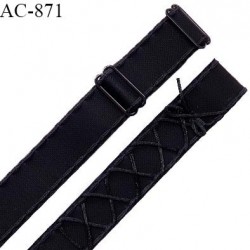 Bretelle lingerie SG 16 mm très haut de gamme couleur noir laçage queue de souris longueur 42 cm prix à l'unité