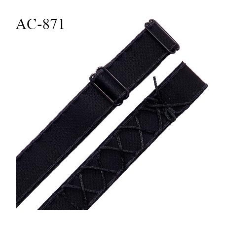 Bretelle lingerie SG 16 mm très haut de gamme couleur noir laçage queue de souris longueur 42 cm prix à l'unité
