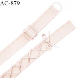 Bretelle lingerie SG 16 mm très haut de gamme couleur satin ou saumon laçage queue de souris longueur 42 cm prix à l'unité