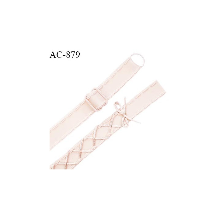 Bretelle lingerie SG 16 mm très haut de gamme couleur satin ou saumon laçage queue de souris longueur 42 cm prix à l'unité