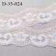 Dentelle 35 mm lycra extensible couleur blanc et or motifs fleurs largeur 35 mm prix au mètre