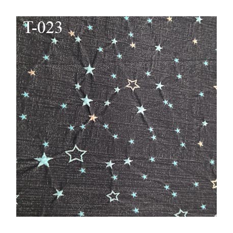 Destockage Tissu lycra très haut gamme couleur anthracite avec étoiles brodés largeur 130 cm prix pour 10 cm par 130 cm