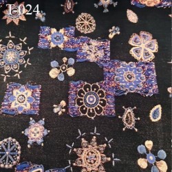 Tissu lycra pour le bain et lingerie très haut de gamme couleur bleu foncé ou anthracite avec des motifs avec des reliefs