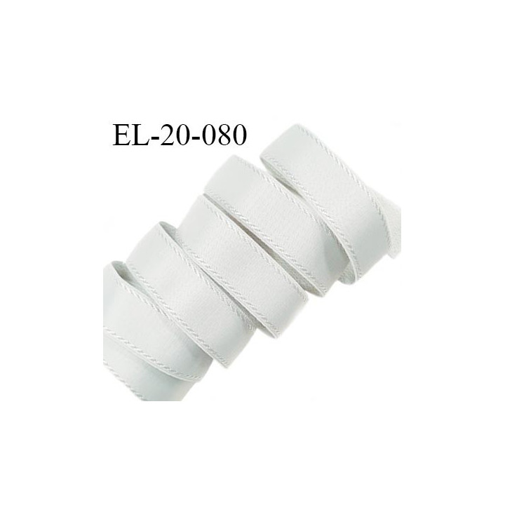 Elastique 19 mm bretelle et lingerie avec surpiqûres couleur gris bleuté brillant fabriqué en France prix au mètre