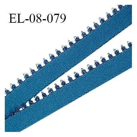 Elastique picot 8 mm lingerie haut de gamme fabriqué en France élastique souple couleur bleu vert prix au mètre