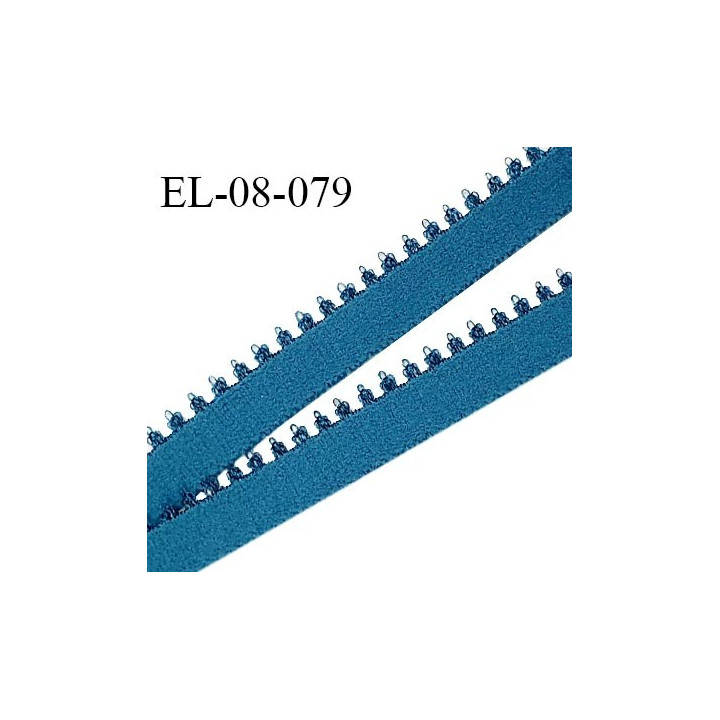 Elastique picot 8 mm lingerie haut de gamme fabriqué en France élastique souple couleur bleu vert prix au mètre
