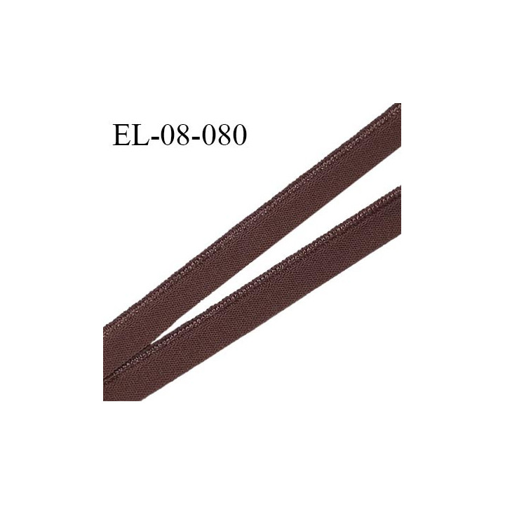 Elastique 8 mm lingerie haut de gamme fabriqué en France couleur moka avec liseré brillant largeur 8 mm prix au mètre