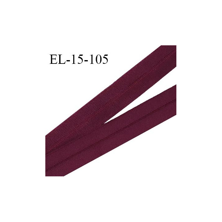 Elastique lingerie 15 mm pré plié haut de gamme fabriqué en France couleur griotte largeur 15 mm prix au mètre