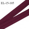 Elastique lingerie 15 mm pré plié haut de gamme fabriqué en France couleur griotte largeur 15 mm prix au mètre