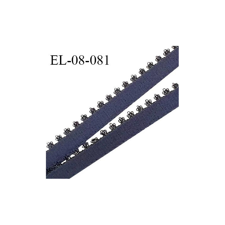 Elastique picot 8 mm lingerie haut de gamme couleur bleu horizon largeur 8 mm + picots 3 mm prix au mètre
