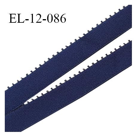 Elastique 12 mm lingerie haut de gamme couleur bleu polka fabriqué en France largeur 12 mm prix au mètre