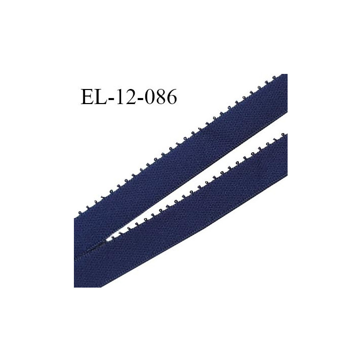 Elastique 12 mm lingerie haut de gamme couleur bleu polka fabriqué en France largeur 12 mm prix au mètre