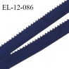 Elastique 12 mm lingerie haut de gamme couleur bleu polka fabriqué en France largeur 12 mm prix au mètre