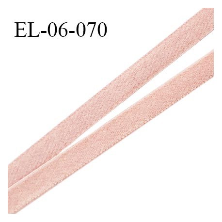Elastique 6 mm fin spécial lingerie élastique souple style velours couleur rose fabriqué en France largeur 6 mm prix au mètre