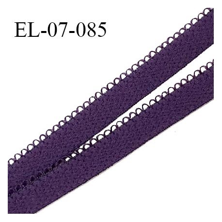 Elastique picot 7 mm lingerie couleur violet foncé haut de gamme Fabriqué en France largeur 7 mm prix au mètre