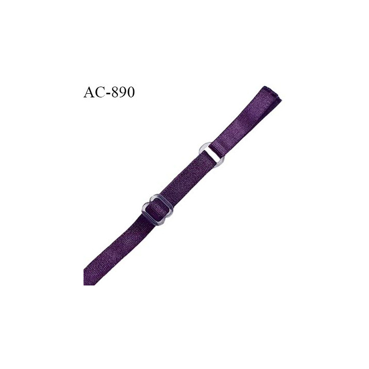 Bretelle lingerie SG 8 mm couleur violet brillant longueur 46 cm + pré-attache avant l'anneau prix à l'unité