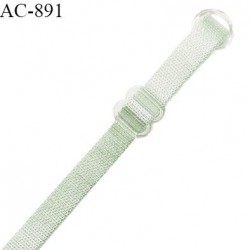 Bretelle lingerie SG 8 mm couleur vert amande brillant longueur 44 cm prix à l'unité