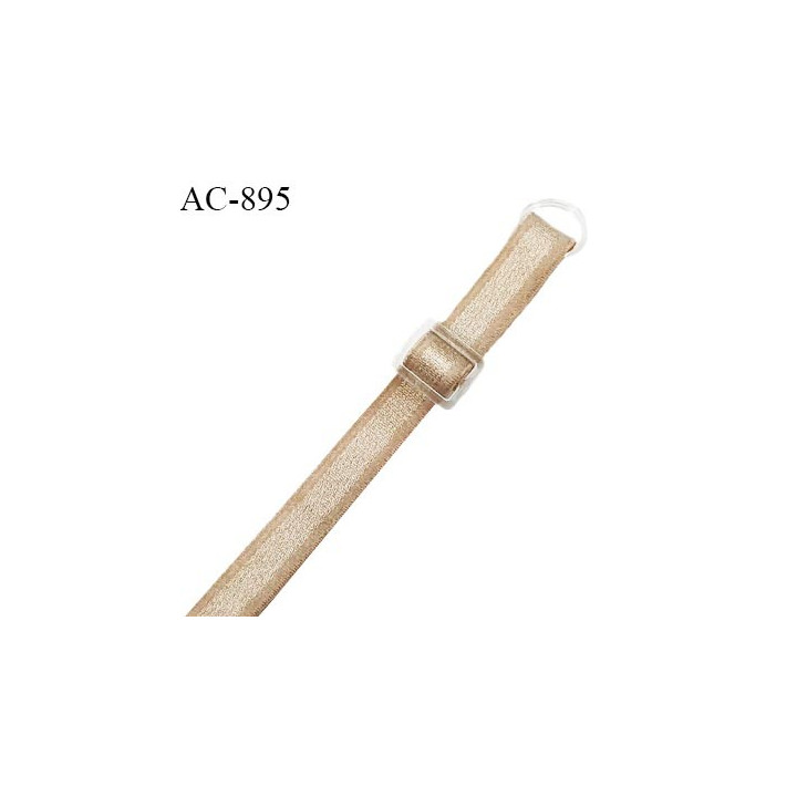 Bretelle lingerie SG 10 mm couleur beige doré brillant longueur 42 cm prix à l'unité