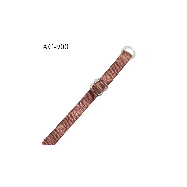 Bretelle lingerie SG 8 mm couleur marron cuivré brillant longueur 46 cm prix à l'unité