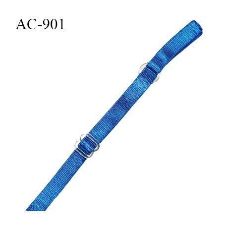 Bretelle lingerie SG 8 mm couleur bleu royal brillant longueur 46 cm + pré-attache avant l'anneau 3 cm prix à l'unité