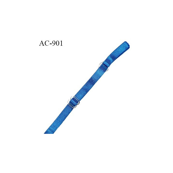 Bretelle lingerie SG 8 mm couleur bleu royal brillant longueur 46 cm + pré-attache avant l'anneau 3 cm prix à l'unité