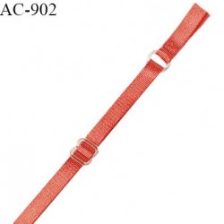 Bretelle lingerie SG 8 mm couleur corail brillant longueur 46 cm + pré-attache avant l'anneau 3 cm prix à l'unité