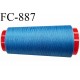 Cone 1000 m de fil mousse polyester fil n° 110 couleur bleu cône de 1000 mètres bobiné en France