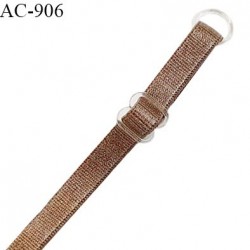 Bretelle lingerie SG 8 mm couleur bronze brillant longueur 40 cm prix à l'unité