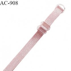 Bretelle lingerie SG 8 mm couleur vieux rose brillant longueur 42 cm prix à l'unité
