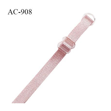 Bretelle lingerie SG 8 mm couleur rose pâle brillant longueur 42 cm prix à l'unité
