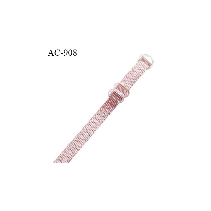 Bretelle lingerie SG 8 mm couleur rose pâle brillant longueur 42 cm prix à l'unité