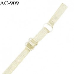 Bretelle lingerie SG 8 mm couleur ivoire brillant longueur 40 cm + pré-attache avant l'anneau 3 cm prix à l'unité