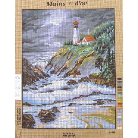 Canevas à broder 50 x 65 cm marque MAIN D'OR Le phare