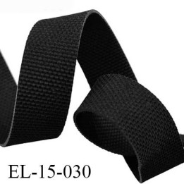 Elastique  15 mm caoutchouc gomme laminette largeur 15 mm épaisseur 0.6 mm gros grain très très résistantes couleur noir