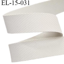 Elastique  15 mm caoutchouc gomme laminette largeur 15 mm épaisseur 0.8 mm gros grain très très résistantes couleur blanc