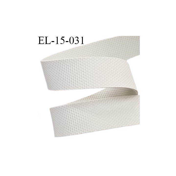Elastique  15 mm caoutchouc gomme laminette largeur 15 mm épaisseur 0.8 mm gros grain très très résistantes couleur blanc