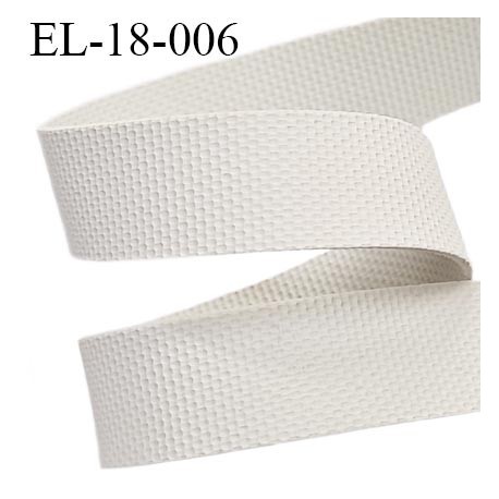 Elastique 18 mm caoutchouc gomme laminette largeur 18 mm épaisseur 0.8 mm gros grain très très résistantes couleur blanc