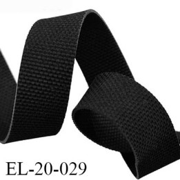 Elastique  20 mm caoutchouc gomme laminette largeur 20 mm épaisseur 0.8 mm gros grain très très résistantes couleur noir