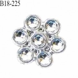 Bouton strass 18 mm brillant en pvc diamètre 18 mm accroche avec un anneau au dos prix à l'unité