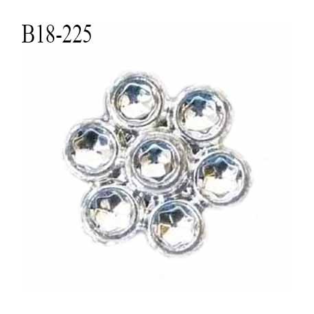 Bouton strass 18 mm brillant en pvc diamètre 18 mm accroche avec un anneau au dos prix à l'unité