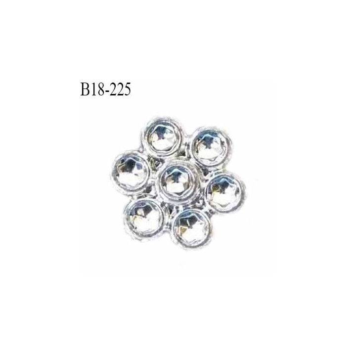 Bouton strass 18 mm brillant en pvc diamètre 18 mm accroche avec un anneau au dos prix à l'unité