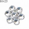 Bouton strass 18 mm brillant en pvc diamètre 18 mm accroche avec un anneau au dos prix à l'unité