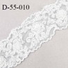 Dentelle 55 mm non extensible couleur écru avec broderies et perles largeur 55 mm prix au mètre